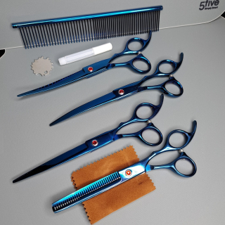 Barber nožnice set Modrý
